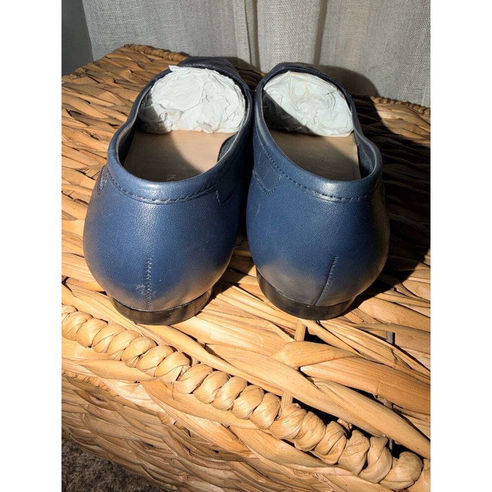 Enzo Angelini Navy square toe leather flat 7 liberty - Picture 6 of 7